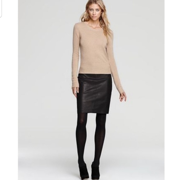 Theory Dresses & Skirts - Theory 100% Leather Black knee length skirt